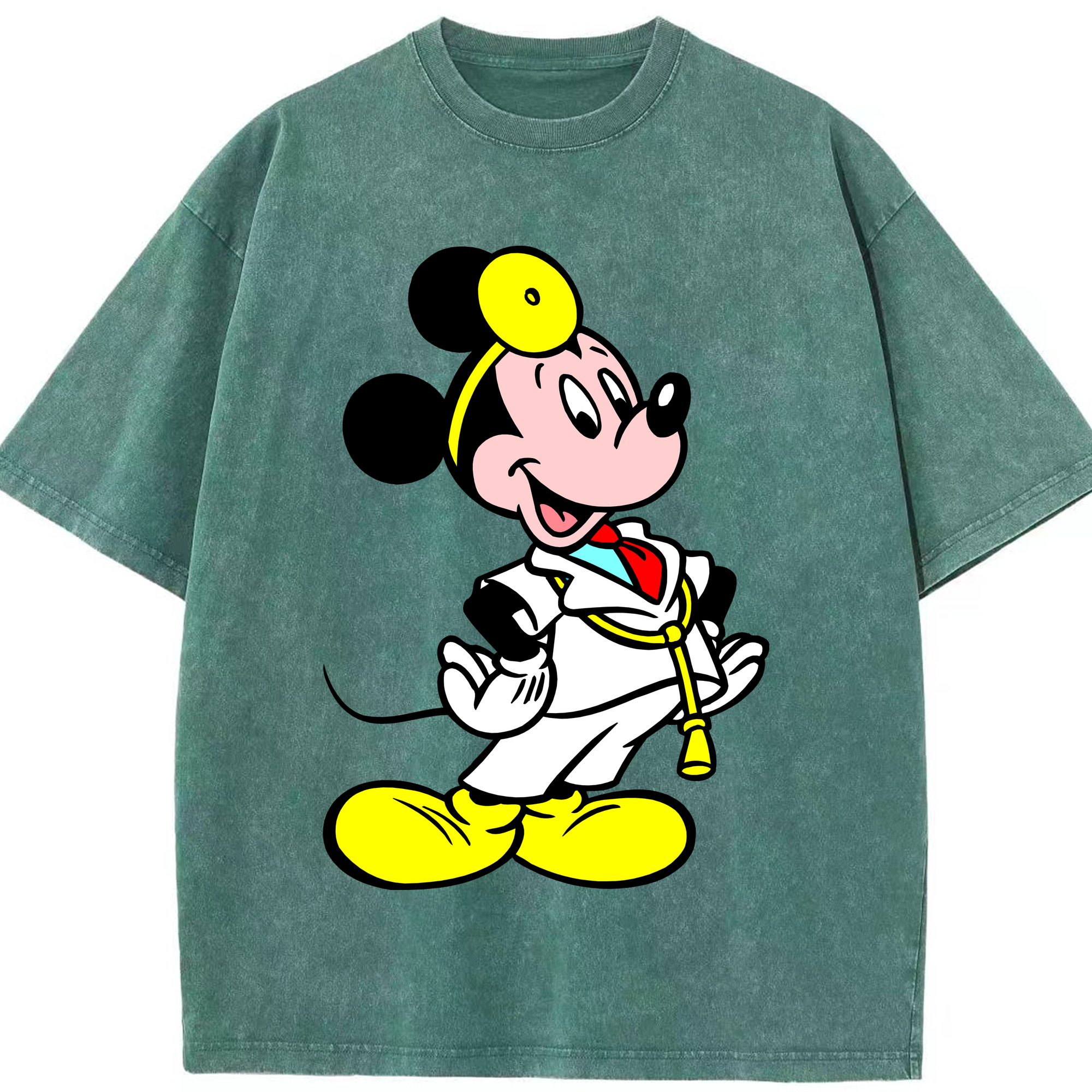 （画像用） ミッキーマウス Mickey Mouse 綿100% ヴィンテージ風 半袖Tシャツ（フロントプリント）